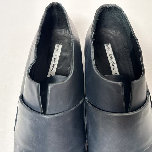 & Other Stories Metal Leather Derby Shoes Navy Cutout Made in Italy 38 US 7 - Picture 9 of 12